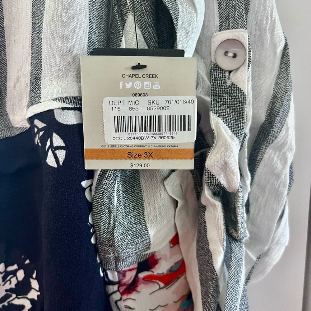 John Mark Mixed Pattern Top NWT - image 2